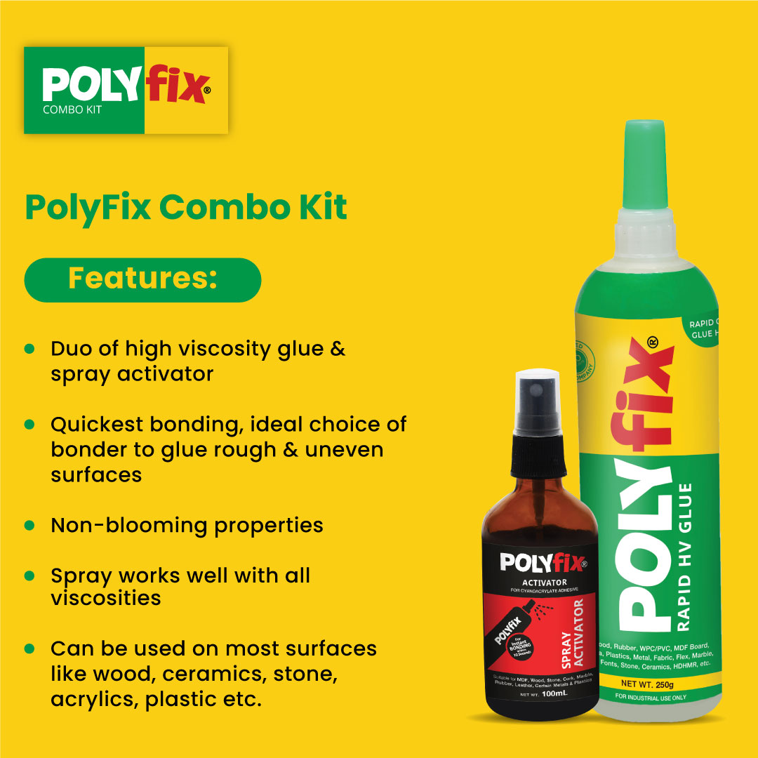 Polyfix HV Glue + Glass Spray Activator Combo Kit The Ultimate