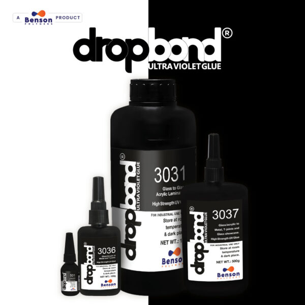 DropBond UV Glue 3031: Optically Clear and Impact-Resistant Bonding for Glass/Acrylic to Paper Lamination – 500g