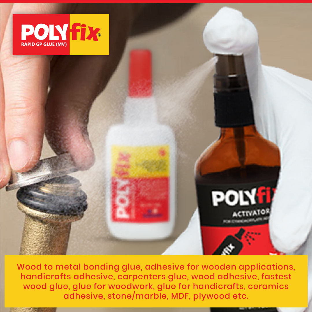 Polyfix MV Glue + Glass Spray Activator Combo Kit Versatile Adhesive