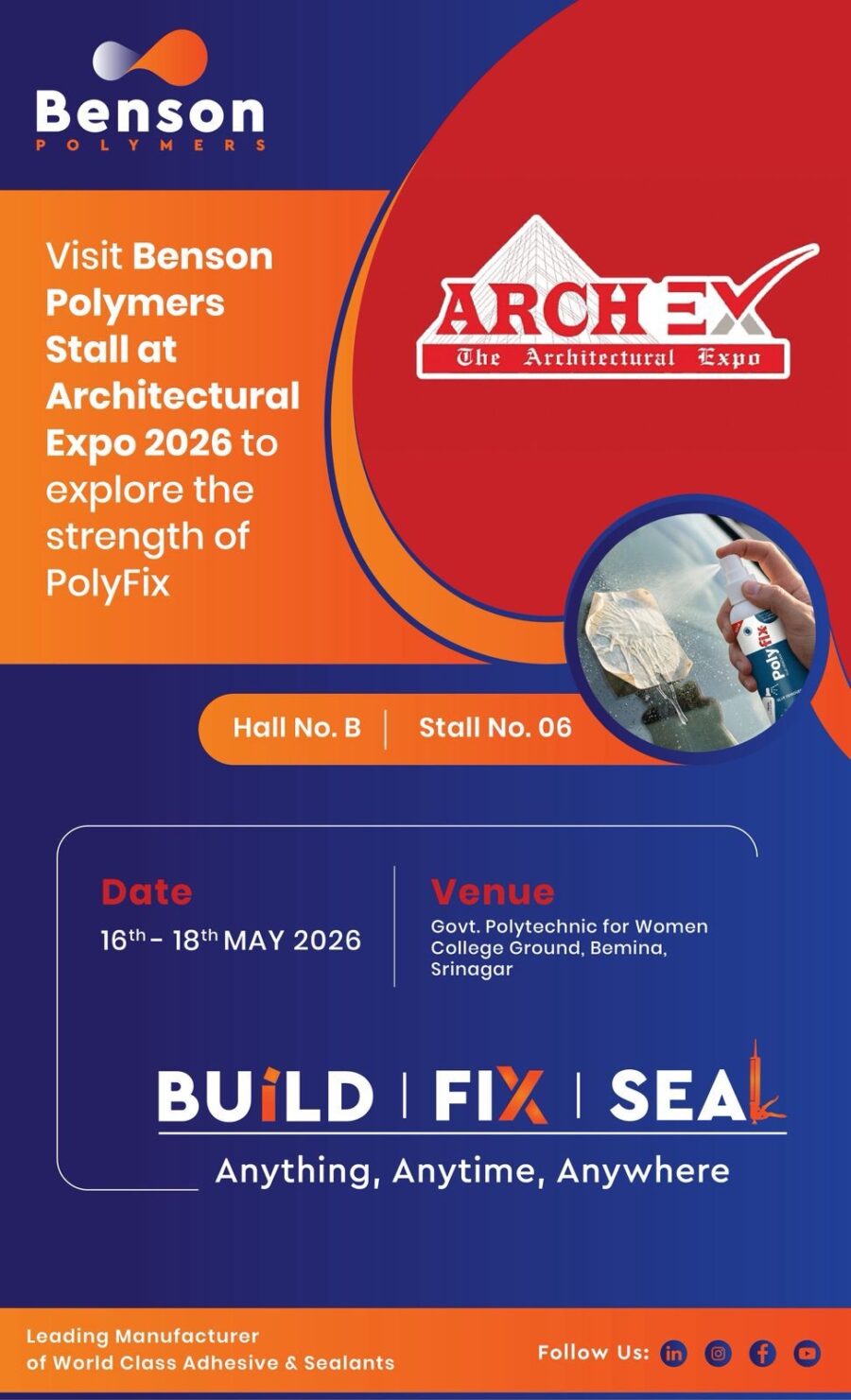 Benson Polymers at the Architectural Exhibition, Srinagar – Discover the Power of Instant Adhesives